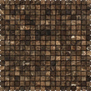 5/8 x 5/8 Tumbled Emperador Dark Marble Mosaic Tile