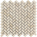 5/8x1 1/4 Polished Crema Marfil Marble Herringbone Mosaic Tile