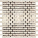 5/8x1 1/44 Tumbled Ivory Travertine Baby Brick Mosaic Tile