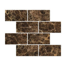 6 x 12  Polished Emperador Dark Marble Tile
