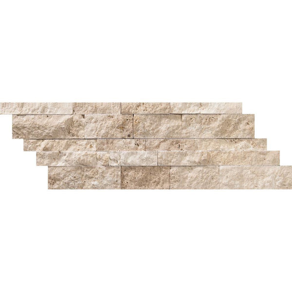 6x24 Split-faced Ivory Travertine Ledger Panel