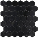 2x2 Hexagon Marquina 12x12 Marble Mosaic Tile (HONED)