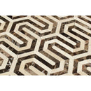 Emperador Dark Polished Marble Berlinetta Mosaic Tile (Emperador Dark + Crema Marfil)