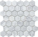 ROCKART CARRARA MARBLE 2X2 HEXAGON 12X12 MOSAIC.