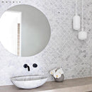 Bianco Carrara Honed Marble Raindrop Mosaic Tile