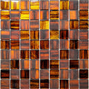 NETHERLANDS MONDRIAN BRICKSTONE gold brown glass mosaic tile