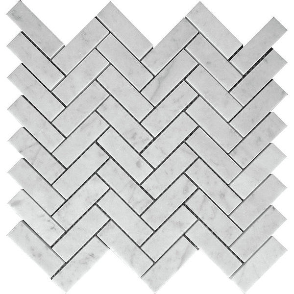 MARBELLA CARRARA 1X3" HERRINGBONE POLISHED