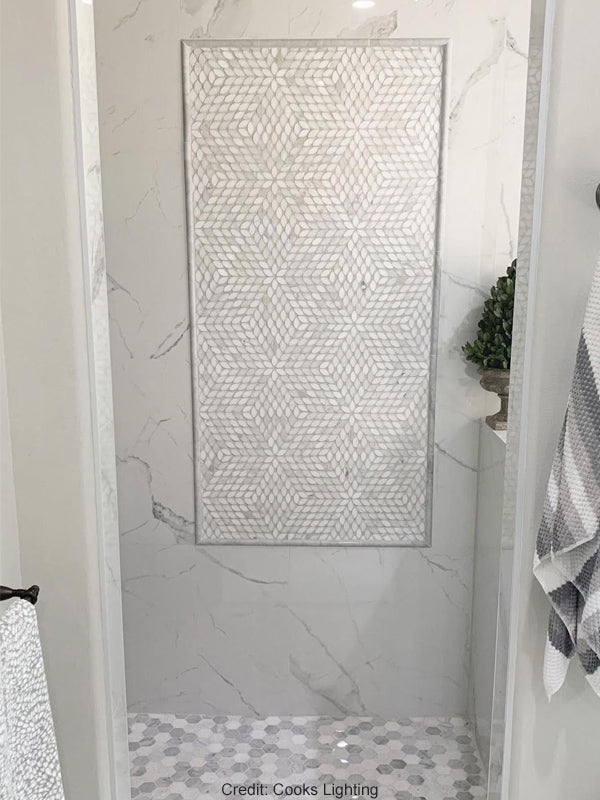 PALAU Calacatta Gold, Thassos Mix Mosaic Tile