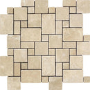 Durango Tumbled Travertine Mini Versailles Pattern Mosaic Tile