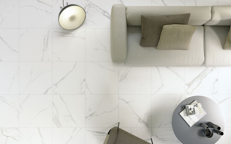 12x24 Statuario Porcelain Tile Vallelunga Collection