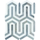 Thassos White Polished Marble Berlinetta Mosaic Tile (Thassos w/ Blue-Gray)