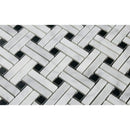 Bianco Carrara Honed Marble Stanza Mosaic Tile (w/ Black Dots)