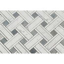 Bianco Carrara Honed Marble Tripleweave Mosaic Tile (w/ Blue-Gray)