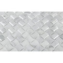 Bianco Carrara Polished Marble 3-D Small Bread Mosaic Tile