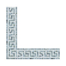 Bianco Carrara Polished Marble Greek Key Corner (Carrara w/ Blue-Gray)