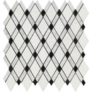 Bianco Carrara Honed Marble Lattice Mosaic Tile (Thassos + Carrara + Black)