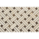 Crema Marfil Polished Marble Stanza Mosaic Tile w/ Dark Emperador Dots