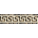 Emperador Dark Polished Marble Greek Key Border (Emp. Dark + Crema Marfil)