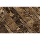 Emperador Dark Polished Marble Random Strip Mosaic Tile