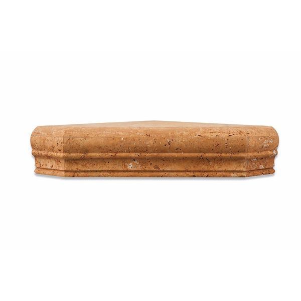 Gold Travertine Honed Hand-Made Custom Shower Corner Shelf