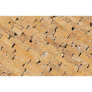 Gold Tumbled Travertine Random Strip Mosaic Tile