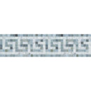 Bianco Carrara Polished Marble Greek Key Border (Carrara w/ Blue-Gray)