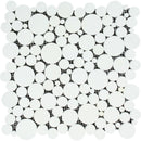 Thassos White Honed Marble Bubbles Mosaic Tile