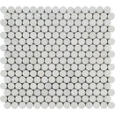 Oriental White Honed Marble Penny Round Mosaic Tile