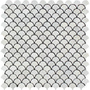 Oriental White Honed Marble Raindrop Mosaic Tile