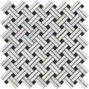 Oriental White Honed Marble Stanza Mosaic Tile w/ Black Dots