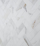 1x3 Honed Calacatta Gold Marble Herringbone Mosaic Tile