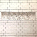 1x3 Honed Calacatta Gold Marble Herringbone Mosaic Tile