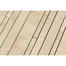 Ivory Honed Travertine Random Strip Mosaic Tile