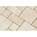 Ivory Tumbled Travertine Mini Pattern Mosaic Tile (Non-Interlocking)