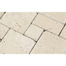 Ivory Tumbled Travertine OPUS Mini Pattern Mosaic Tile (Interlocking)