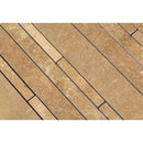 Noce Honed Travertine Random Strip Mosaic Tile