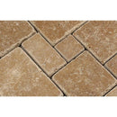 Noce Tumbled Travertine OPUS Mini Pattern Mosaic Tile (Interlocking)