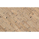 Noce Tumbled Travertine Random Strip Mosaic Tile