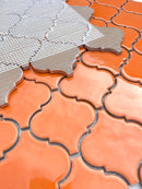 orange arabesque tile porcelain lantern 