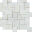Oriental White Honed Marble Mini Versailles Pattern Mosaic Tile