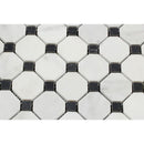 Oriental White Honed Marble Octagon Mosaic Tile w/ Black Dots