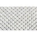 Oriental White Honed Marble Raindrop Mosaic Tile
