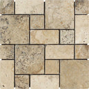 Philadelphia Tumbled Travertine Mini Pattern Mosaic Tile (Non-Interlocking)