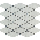 Bianco Carrara Polished Marble Octave Mosaic Tile (w/ Blue-Gray Dots)