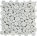 Bianco Carrara Polished Marble Bubbles Mosaic Tile