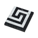Bianco Carrara Polished Marble Greek Key Corner (Carrara w/ Black)
