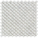 Bianco Carrara Polished Marble Raindrop Mosaic Tile