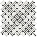 Oriental White Polished Marble Stanza Mosaic Tile w/ Black Dots