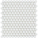 Thassos White Honed Marble Penny Round Mosaic Tile