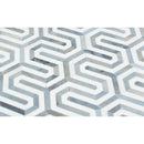 Thassos White Polished Marble Berlinetta Mosaic Tile (Thassos w/ Blue-Gray)
